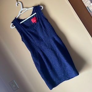 Z SPOKE by ZAC POSEN sz6 sparkly navy tweed sheath dress NWT